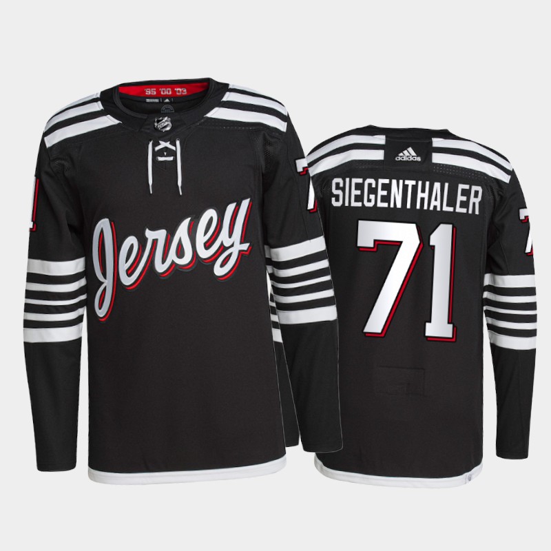 Adidas Devils #71 Jonas Siegenthaler Men's 2021-22 Alternate Authentic NHL Jersey - Black