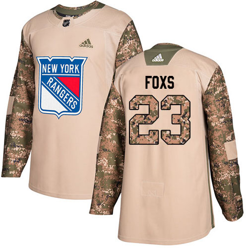 Adidas Rangers #23 Adam Foxs Camo Authentic 2017 Veterans Day Stitched NHL Jersey