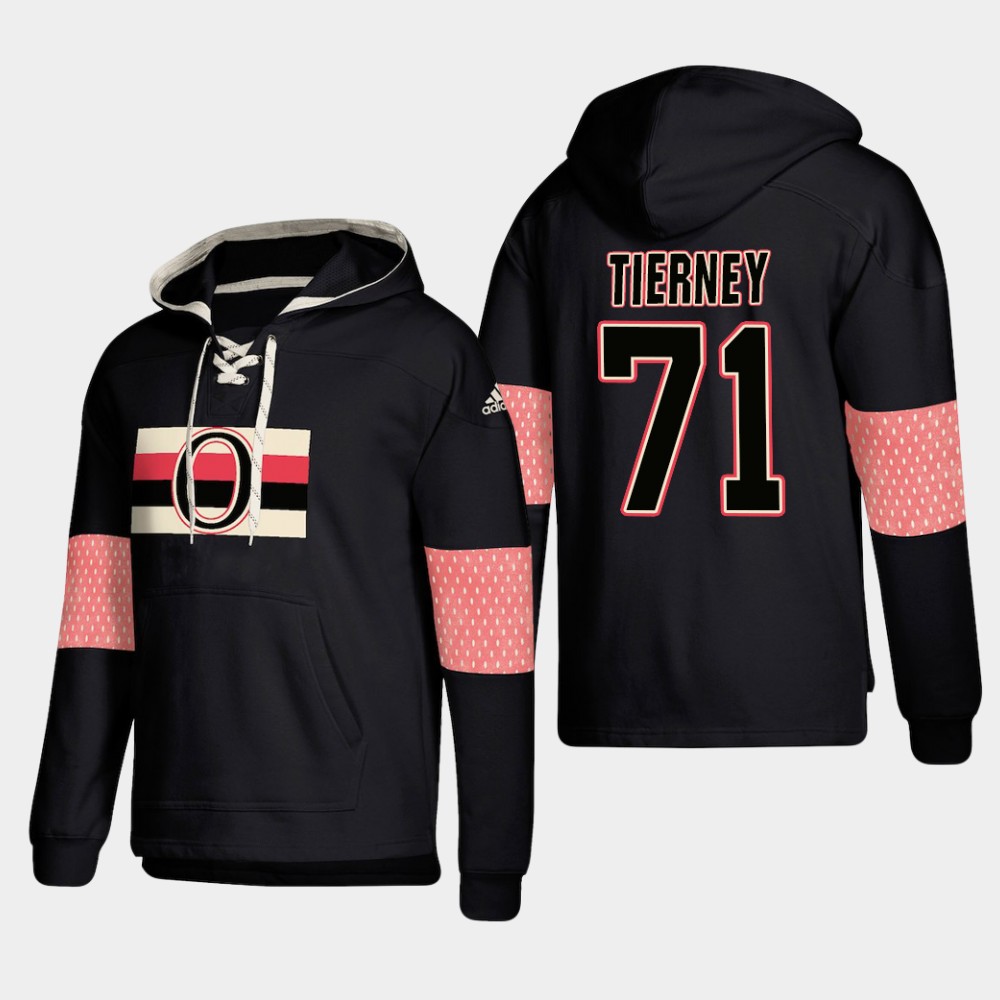 Ottawa Senators #71 Chris Tierney Black adidas Lace-Up Pullover Hoodie