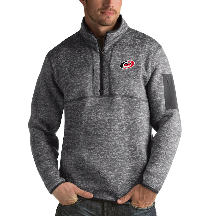 Carolina Hurricanes Antigua Fortune Quarter-Zip Pullover Jacket Black