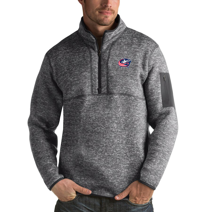 Columbus Blue Jackets Antigua Fortune Quarter-Zip Pullover Jacket Black