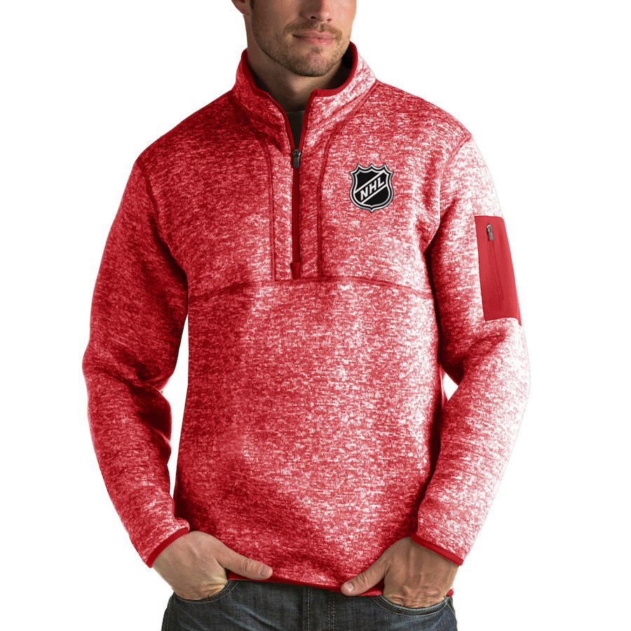 NHL Antigua Fortune Quarter-Zip Pullover Jacket Red