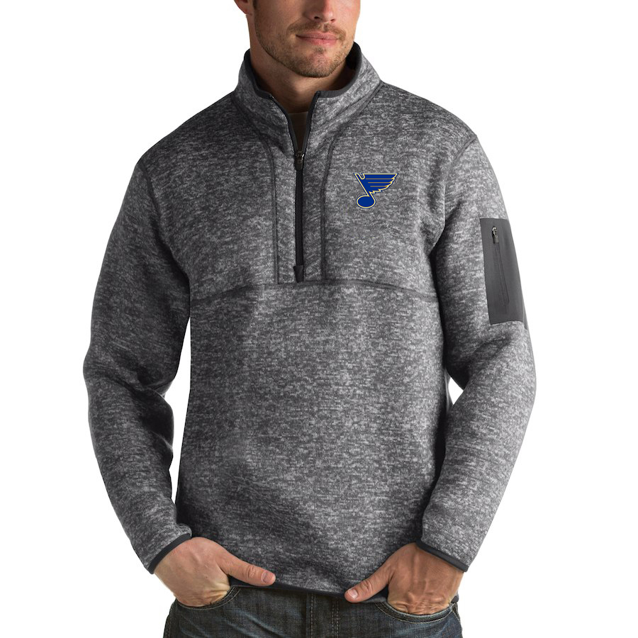 St. Louis Blues Antigua Fortune Quarter-Zip Pullover Jacket Black