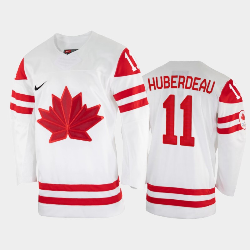 Canada Hockey #11 Jonathan Huberdeau Men's Nike Beijing 2022 Winter Olympics Home Jersey - White