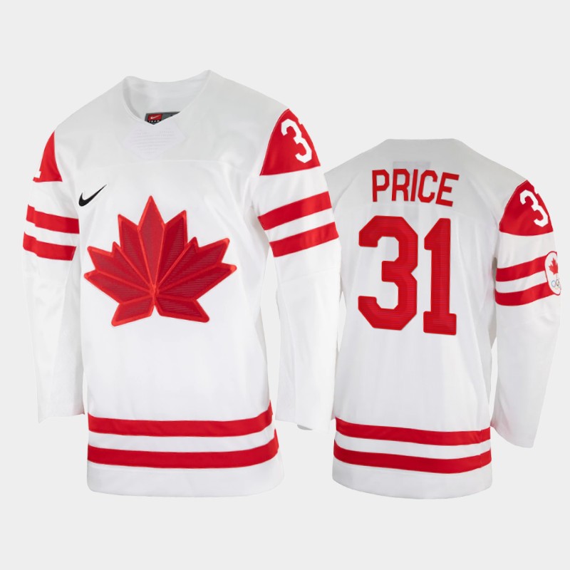 Canada Hockey #31 Carey Price Men's Nike Beijing 2022 Winter Olympics Home Jersey - White