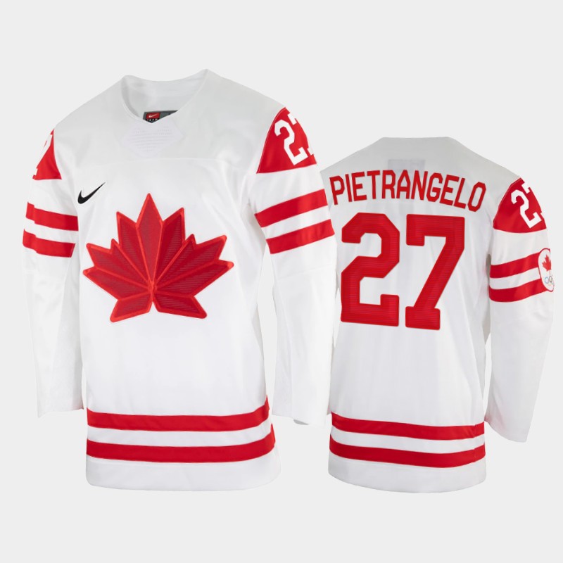 Canada Hockey #27 Alex Pietrangelo Men's Nike Beijing 2022 Winter Olympics Home Jersey - White