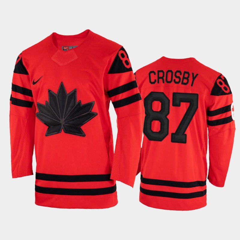 Canada Hockey #87 Sidney Crosby Men's Nike Beijing 2022 Winter Olympics Away Jersey - Red