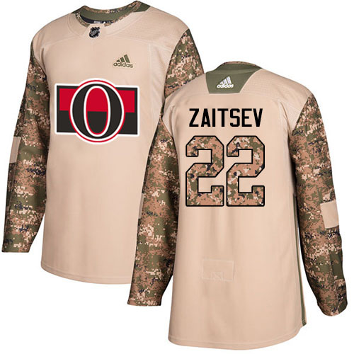 Adidas Senators #22 Nikita Zaitsev Camo Authentic 2017 Veterans Day Stitched NHL Jersey