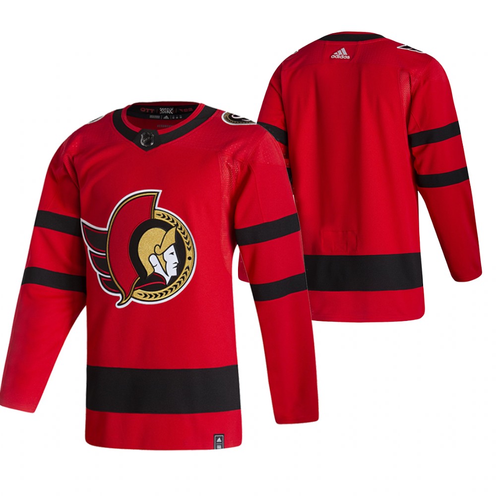 Ottawa Senators Blank Red Men's Adidas 2020-21 Reverse Retro Alternate NHL Jersey