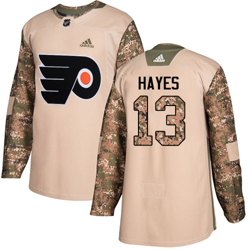 Adidas Flyers #13 Kevin Hayes Camo Authentic 2017 Veterans Day Stitched NHL Jersey