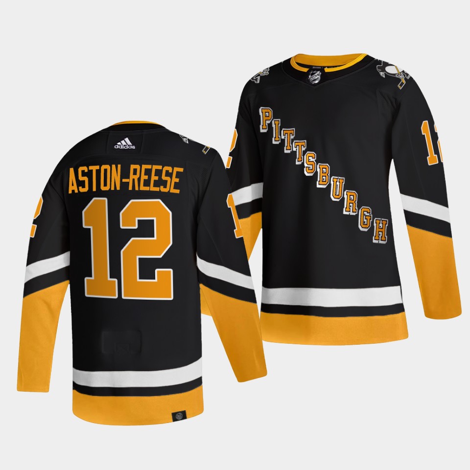 Adidas Penguins #12 Zach Aston-Reese Men's 2021-22 Alternate Authentic NHL Jersey - Black