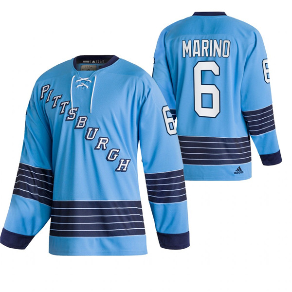 Pittsburgh Penguins #6 John Marino Adidas Men's NHL Light Blue Team Classics Authentic Jersey