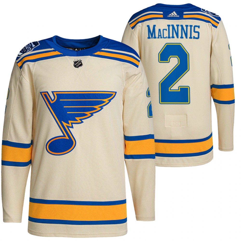 St. Louis Blues #2 Al Macinnis Men's Adidas 2022 Winter Classic NHL Authentic Jersey Cream