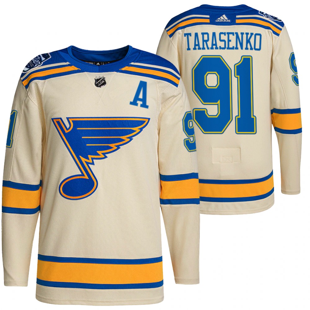 St. Louis Blues #91 Vladimir Tarasenko Men's Adidas 2022 Winter Classic NHL Authentic Jersey Cream