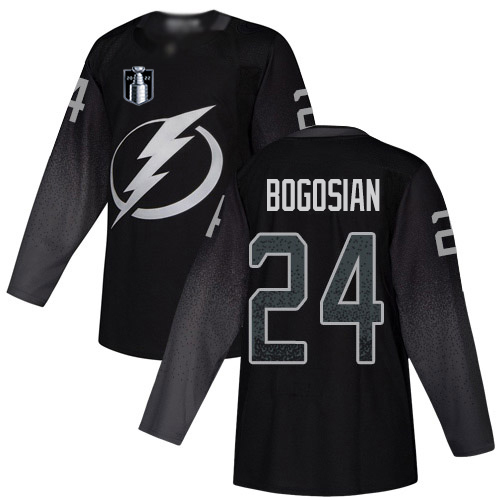 Adidas Lightning #24 Zach Bogosian Black 2022 Stanley Cup Final Patch Alternate Authentic Stitched NHL Jersey