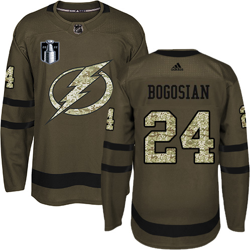 Adidas Lightning #24 Zach Bogosian Green 2022 Stanley Cup Final Patch Salute to Service Stitched NHL Jersey