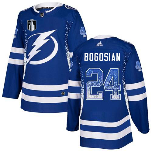 Adidas Lightning #24 Zach Bogosian Blue 2022 Stanley Cup Final Patch Home Authentic Drift Fashion Stitched NHL Jersey