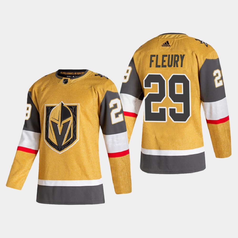 Vegas Golden Knights #29 Marc-Andre Fleury Men's Adidas 2020-21 Authentic Player Alternate Stitched NHL Jersey Gold