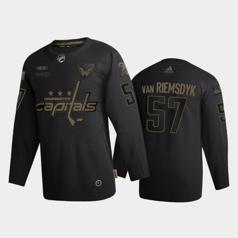 Washington Capitals #57 Trevor van Riemsdyk Adidas 2020 Veterans Day Authentic NHL Jersey - Black