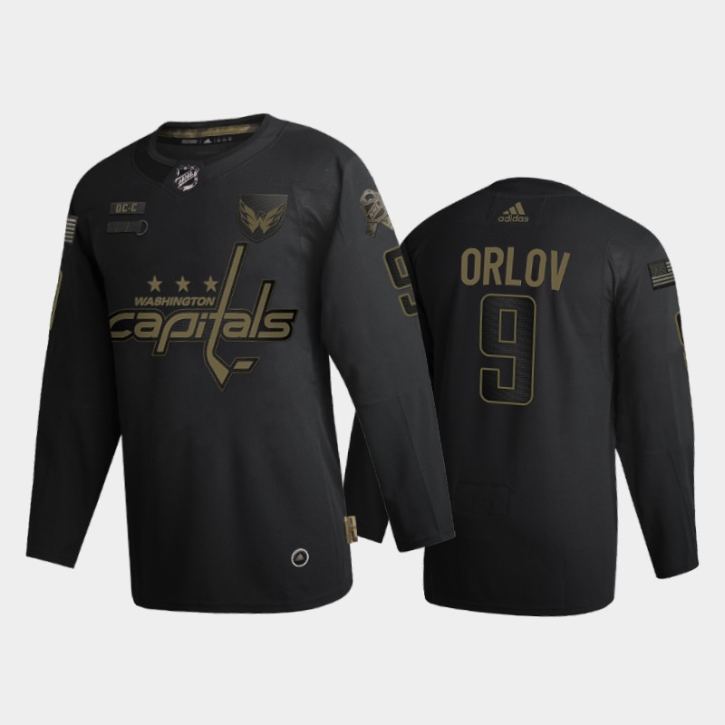 Washington Capitals #9 Dmitry Orlov Adidas 2020 Veterans Day Authentic NHL Jersey - Black