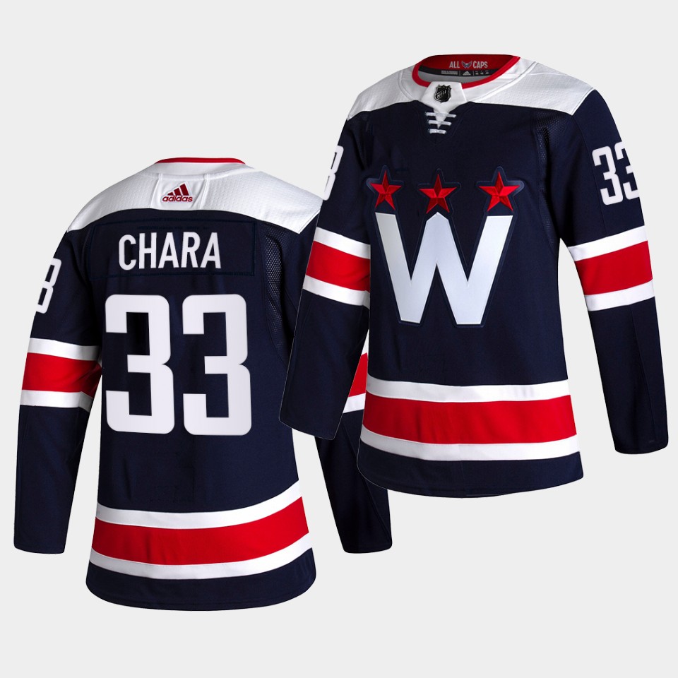 Adidas Capitals #33 Zdeno Chara Men's 2021-22 Alternate Authentic NHL Jersey - Black