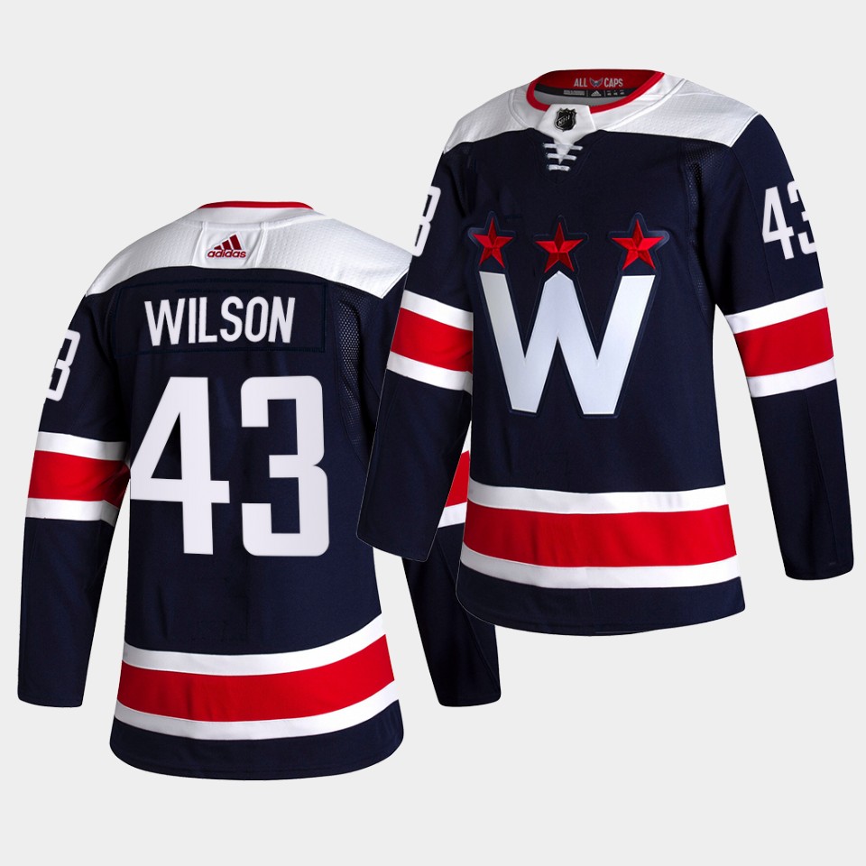 Adidas Capitals #43 Tom Wilson Men's 2021-22 Alternate Authentic NHL Jersey - Black