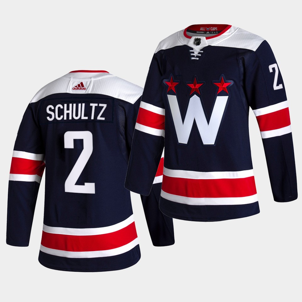 Adidas Capitals #2 Justin Schultz Men's 2021-22 Alternate Authentic NHL Jersey - Black