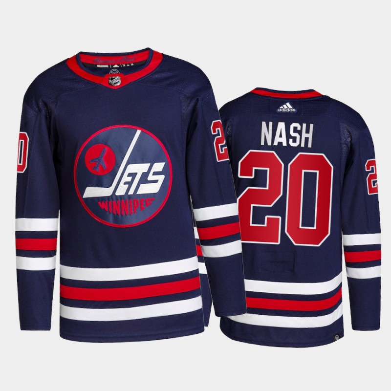 Adidas Jets #20 Riley Nash Men's 2021-22 Alternate Authentic NHL Jersey - Navy