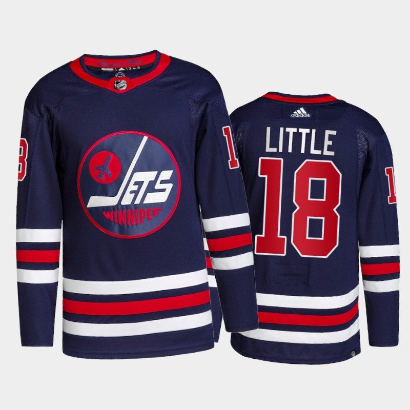 Adidas Jets #18 Bryan Little Men's 2021-22 Alternate Authentic NHL Jersey - Navy