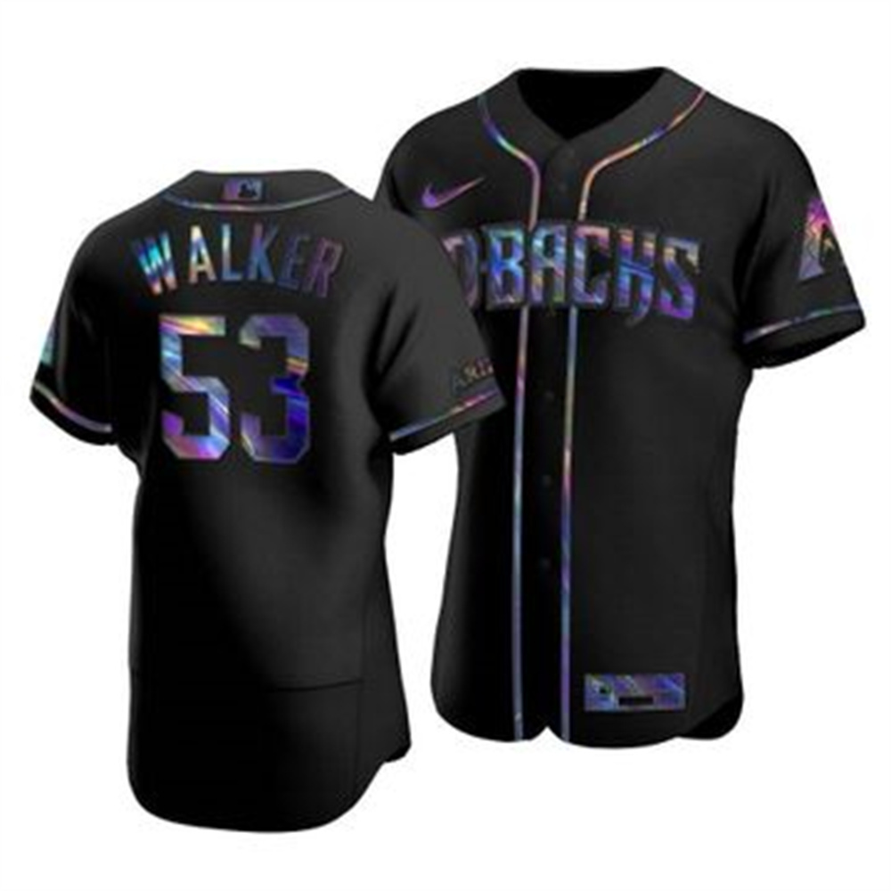 Arizona Diamondbacks #53 Christian Walker Men's Nike Iridescent Holographic Collection MLB Jersey - Black