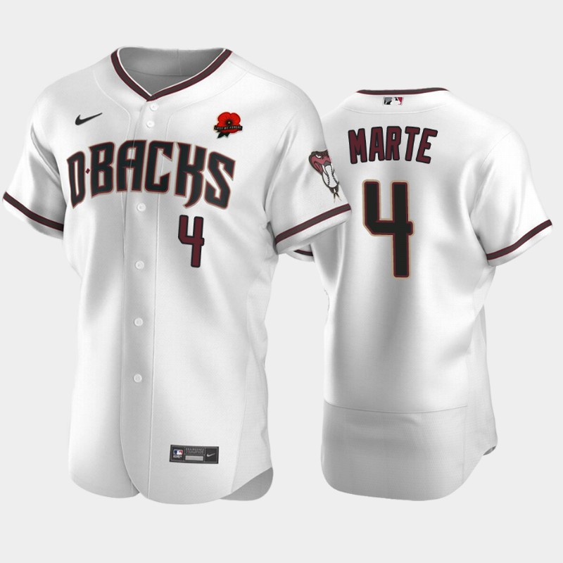 Arizona Diamondbacks #4 Ketel Marte Men's Nike Authentic 2021 Memorial Day MLB Jersey - White