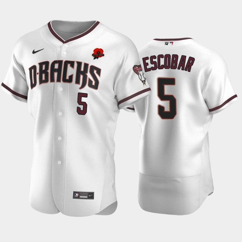 Arizona Diamondbacks #5 Eduardo Escobar Men's Nike Authentic 2021 Memorial Day MLB Jersey - White