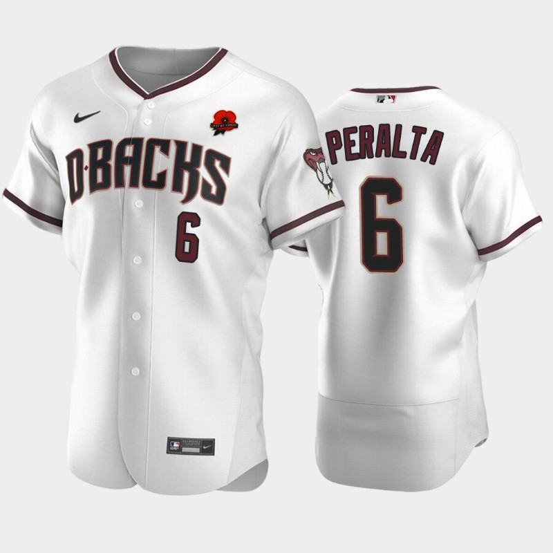 Arizona Diamondbacks #6 David Peralta Men's Nike Authentic 2021 Memorial Day MLB Jersey - White