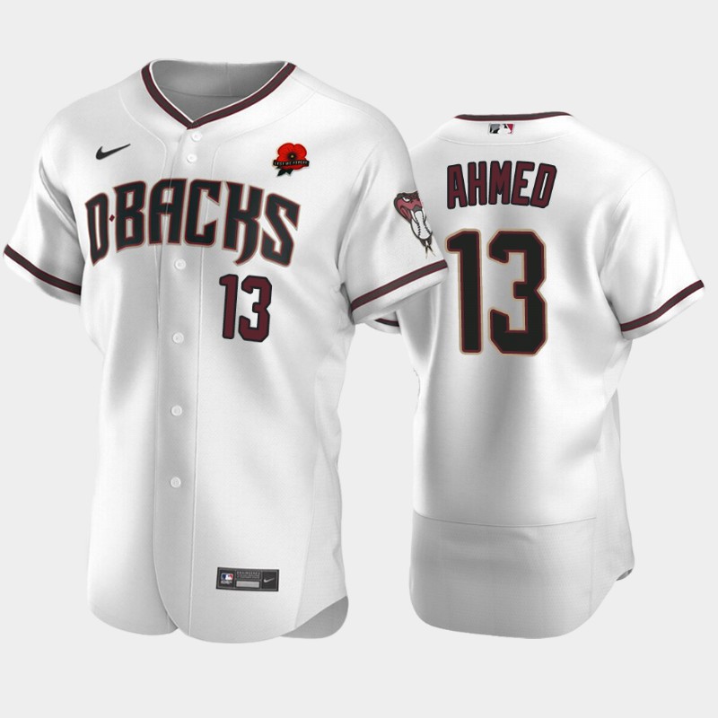 Arizona Diamondbacks #13 Nick Ahmed Men's Nike Authentic 2021 Memorial Day MLB Jersey - White