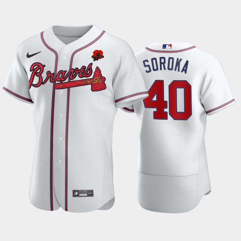 Atlanta Braves #40 Mike Soroka Men's Nike Authentic 2021 Memorial Day MLB Jersey - White