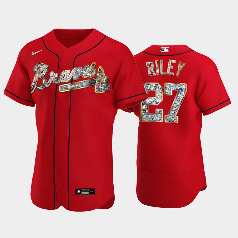 Atlanta Braves #27 Austin Riley Men's Nike Diamond Edition MLB Jersey - Red