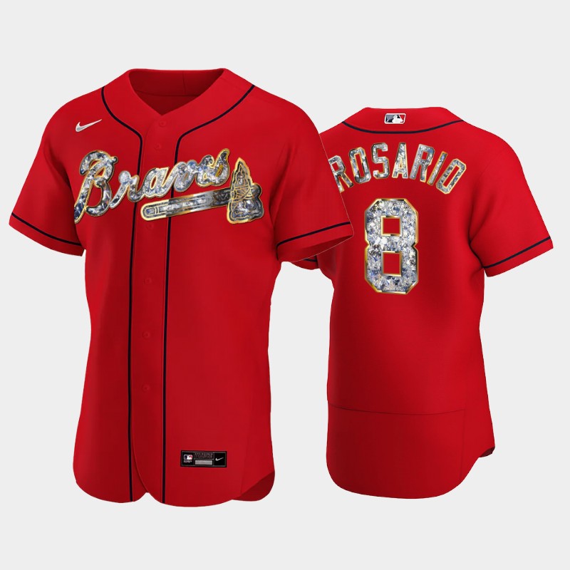 Atlanta Braves #8 Eddie Rosario Men's Nike Diamond Edition MLB Jersey - Red