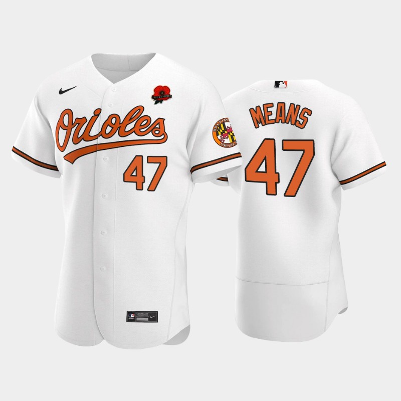 Baltimore Orioles #47 John Means Men's Nike Authentic 2021 Memorial Day MLB Jersey - White