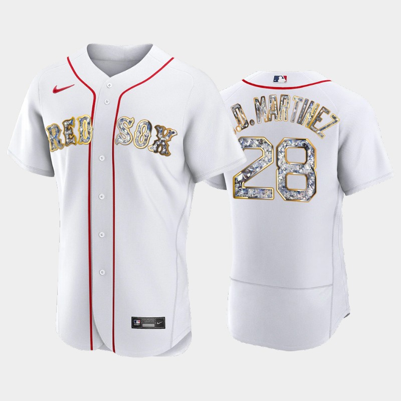 Boston Red Sox #28 J.D. Martinez Men's Nike Diamond Edition MLB Jersey - White