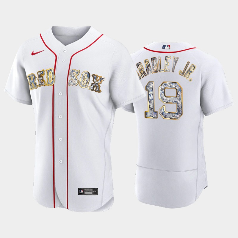 Boston Red Sox #19 Jackie Bradley Jr. Men's Nike Diamond Edition MLB Jersey - White