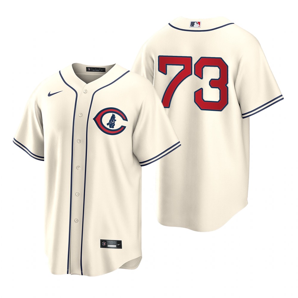 Chicago Cubs #73 Adbert Alzolay Men's 2022 Field of Dreams MLB Game Jersey - Cream