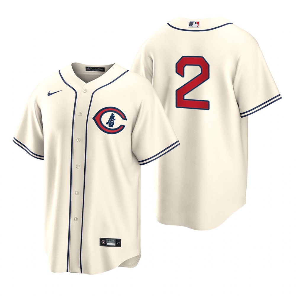 Chicago Cubs #2 Nico Hoerner Men's 2022 Field of Dreams MLB Game Jersey - Cream