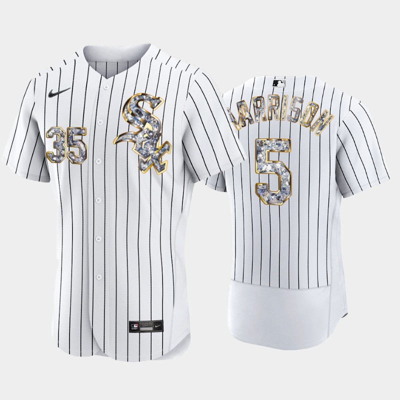 Chicago White Sox #5 Josh Harrison Men's Nike Diamond Edition MLB Jersey - White