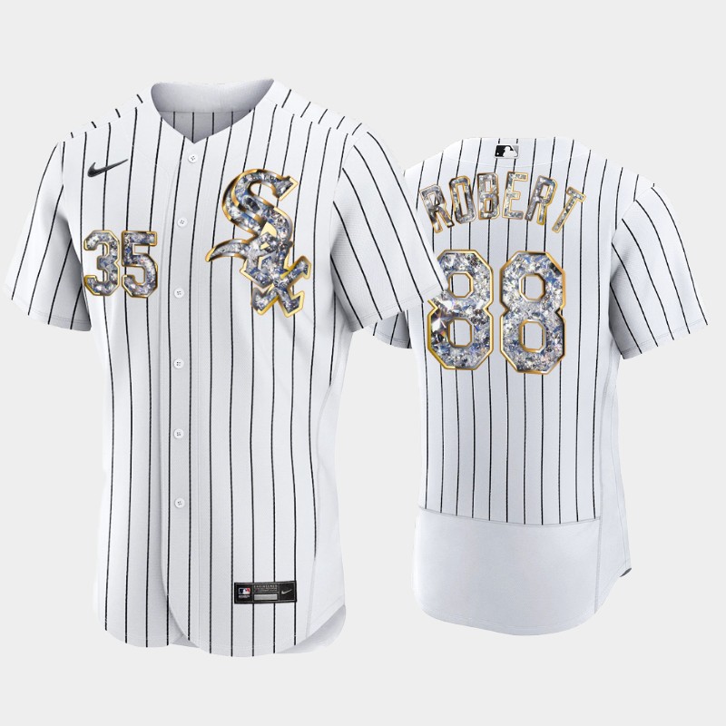 Chicago White Sox #88 Luis Robert Men's Nike Diamond Edition MLB Jersey - White