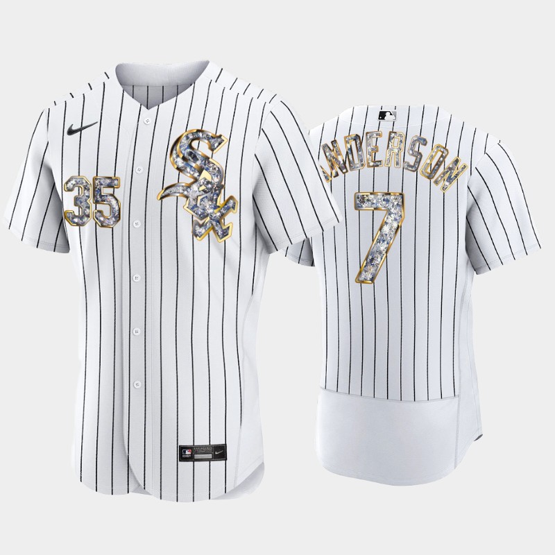 Chicago White Sox #7 Tim Anderson Men's Nike Diamond Edition MLB Jersey - White