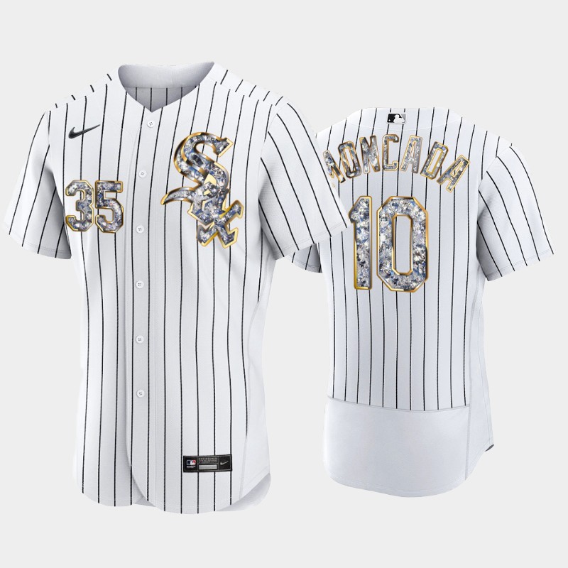 Chicago White Sox #10 Yoan Moncada Men's Nike Diamond Edition MLB Jersey - White