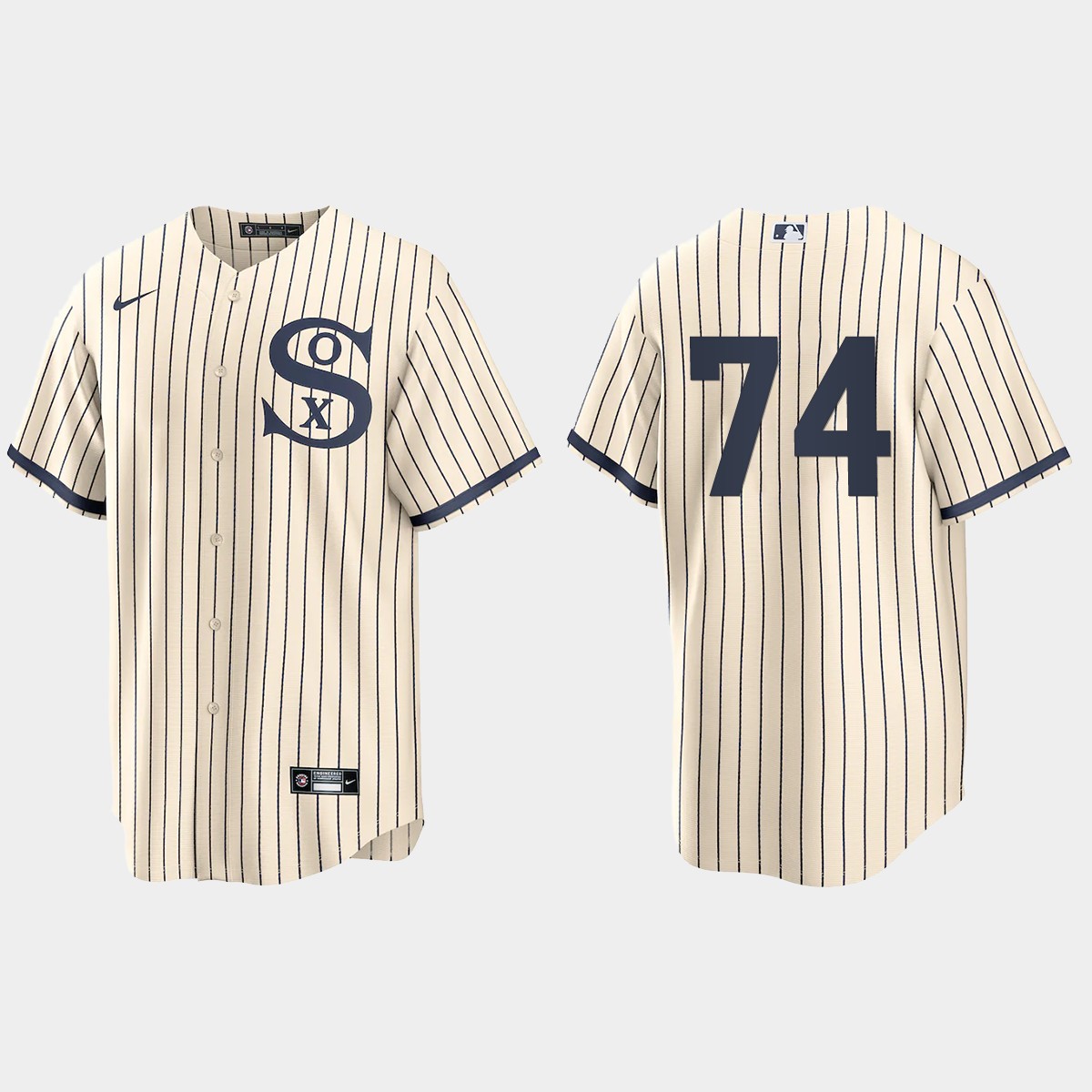 Chicago White Sox #74 Eloy Jimenez Men's Nike White 2021 Field of Dreams Game MLB Jersey