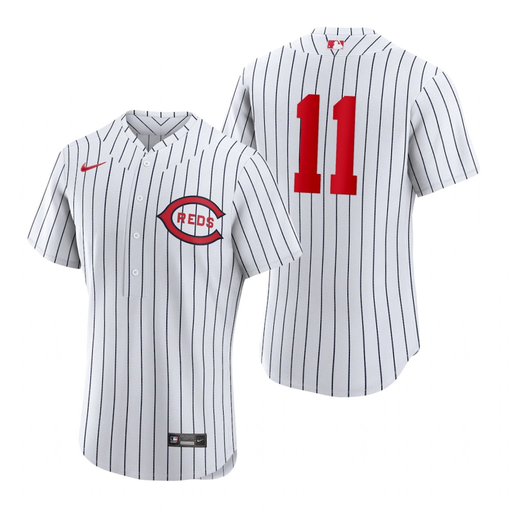 Cincinnati Reds #11 Barry Larkin Men's 2022 Field of Dreams MLB Authentic Jersey - White