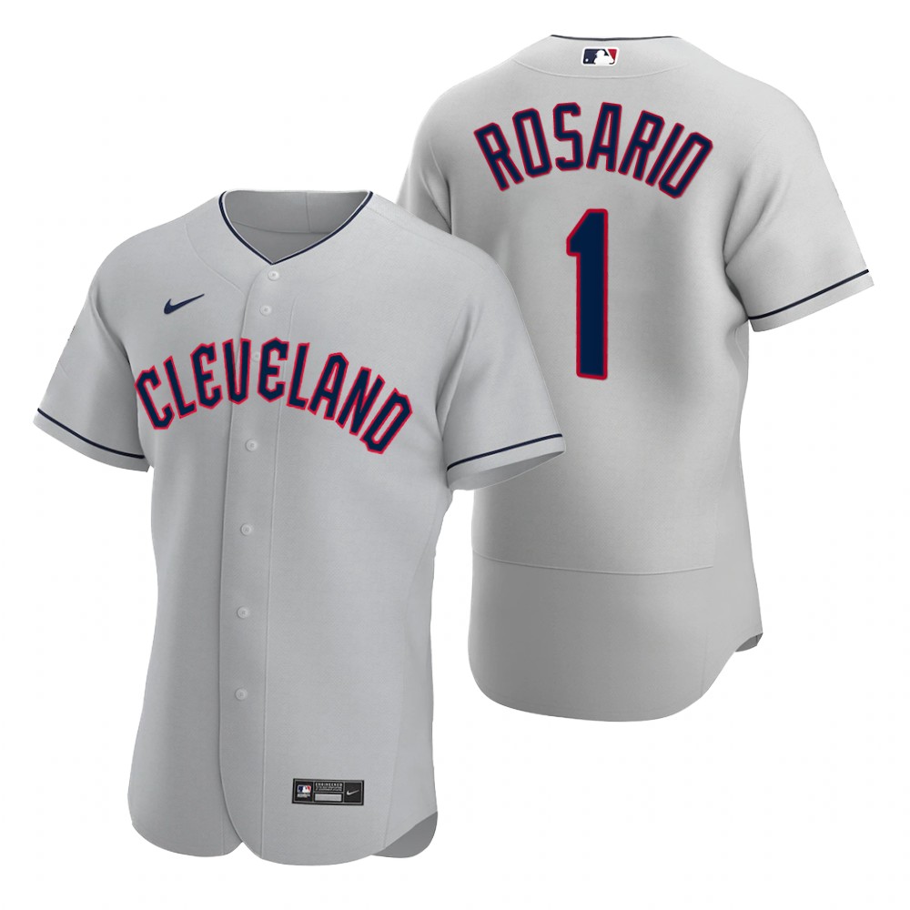 Cleveland Guardians #1 Amed Rosario Gray Men's Nike 2022 Authentic Road MLB Jersey