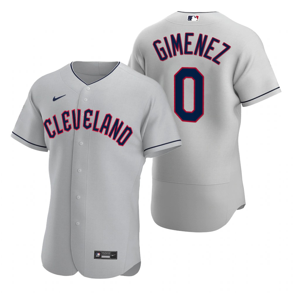 Cleveland Guardians #0 Andres Gimenez Gray Men's Nike 2022 Authentic Road MLB Jersey